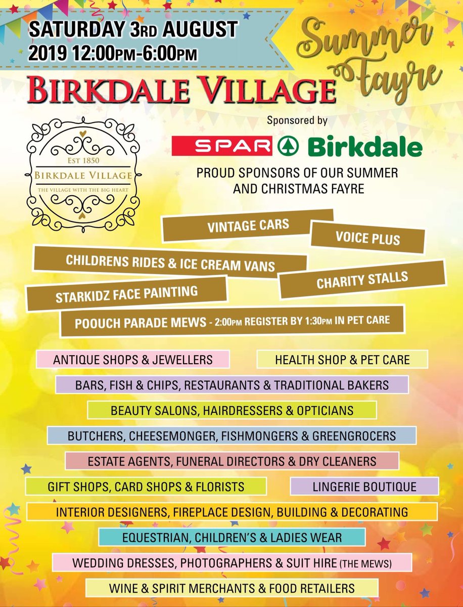 Birkdale Summer Fayre 3rd August 12-6pm 🧀🍷🧀🍷