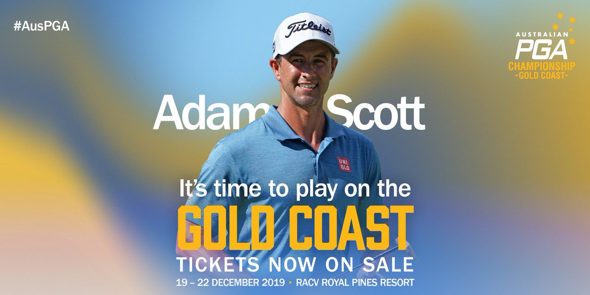7Sport's tweet photo. Adam Scott will lead the field at the Australian PGA Champs. 

Tickets are on sale now: https://t.co/8Nz4IffFeG https://t.co/OxFXCwDmsM