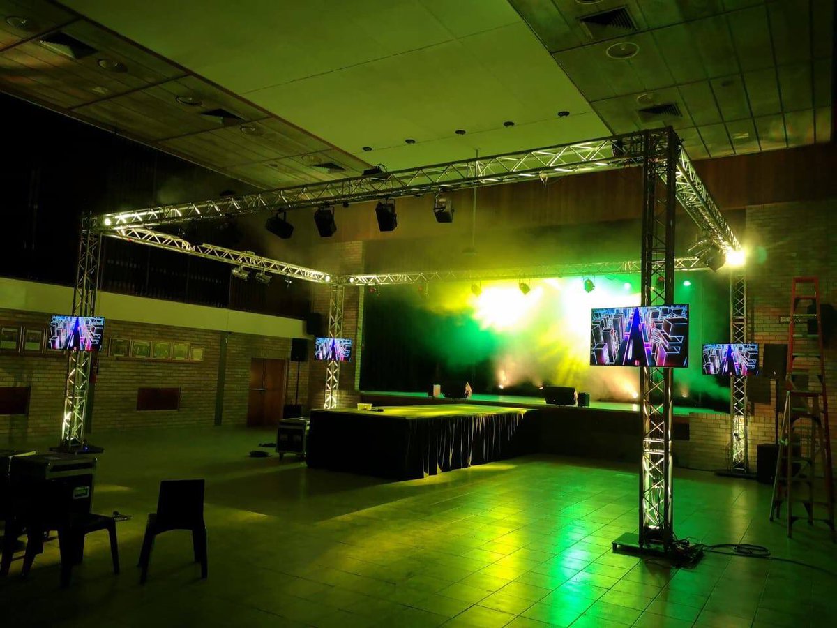 ImpactProductio's tweet photo. We supplied #Sound, #Lighting, #Staging, #Structure and #AV Services for Mnr en Mej Hoerskool Driehoek 2019. https://t.co/tpeQL4vc81