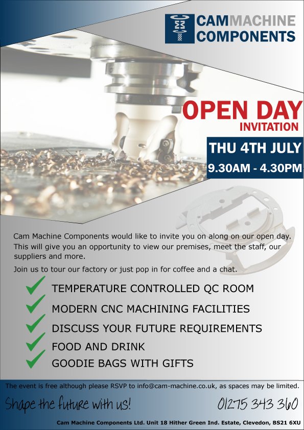 #OpenDay! Join us to tour our #cnc factory or just pop in for #coffee and a chat.