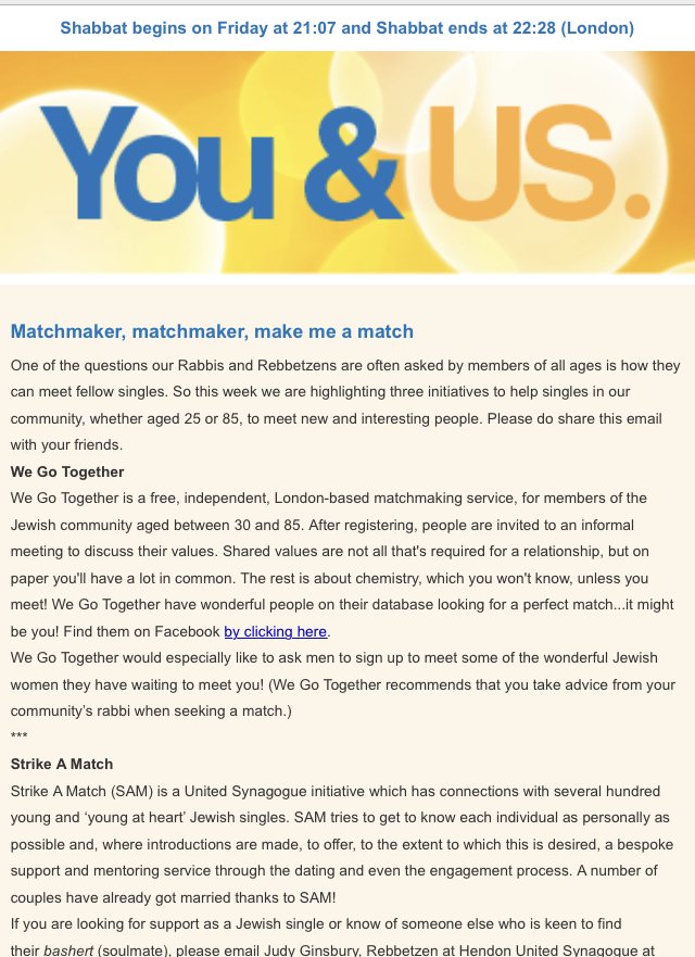WeGoTogether5's tweet photo. Thanks @UnitedSynagogue for including us in organisations for #jewishsingles Read, Sign Up &amp; Spread the word! #shabbatshalom https://t.co/PO3r6gRyYr 
https://t.co/kVq3CqUwTR https://t.co/DXYZGILjdR