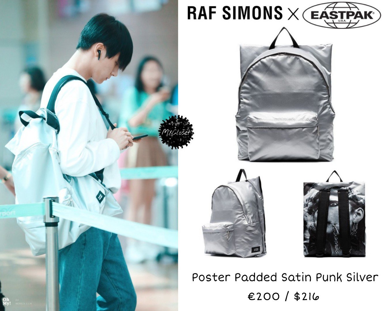 raf simons eastpak poster backpack