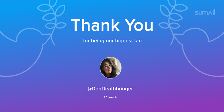 SemlanTv's tweet image. Our biggest fans this week: DebDeathbringer. Thank you! via sumall.com/thankyou?utm_s…