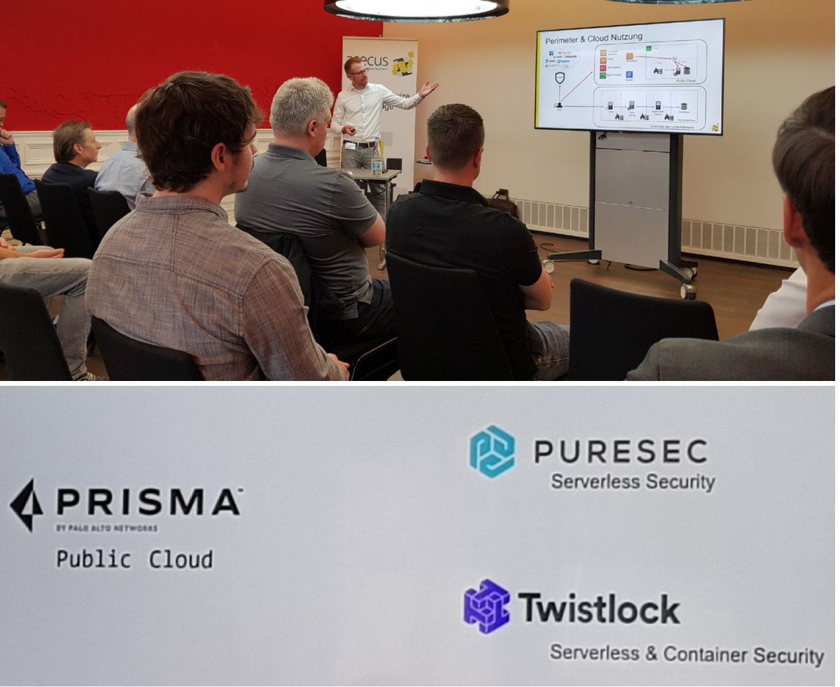 CyberAdvisorCH's tweet photo. Twistlock and PureSec completes the Palo Alto Public Cloud offering with Container &amp; Serverless Security - Security Breakfast @AsecusAG @PaloAltoNtwks #AWS #Azure #GCP #Container #Serverless #Cloud #Prisma #Security #Zürich https://t.co/Yc47Jd44OX