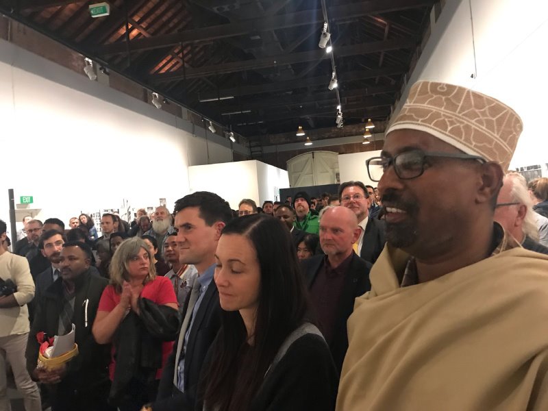 HOSTintlNZ's tweet photo. Last night we joined 300 people to celebrate World Refugee Day 2019. @ChangeMakersNZ joined with #LivingWage Aotearoa NZ to hold an exhibition &amp; story telling about the positive impacts of new Kiwis shifting onto higher wages #afairgoforall #rebuildinglives #WRD2019 #WRD19 https://t.co/8MGukWS43b