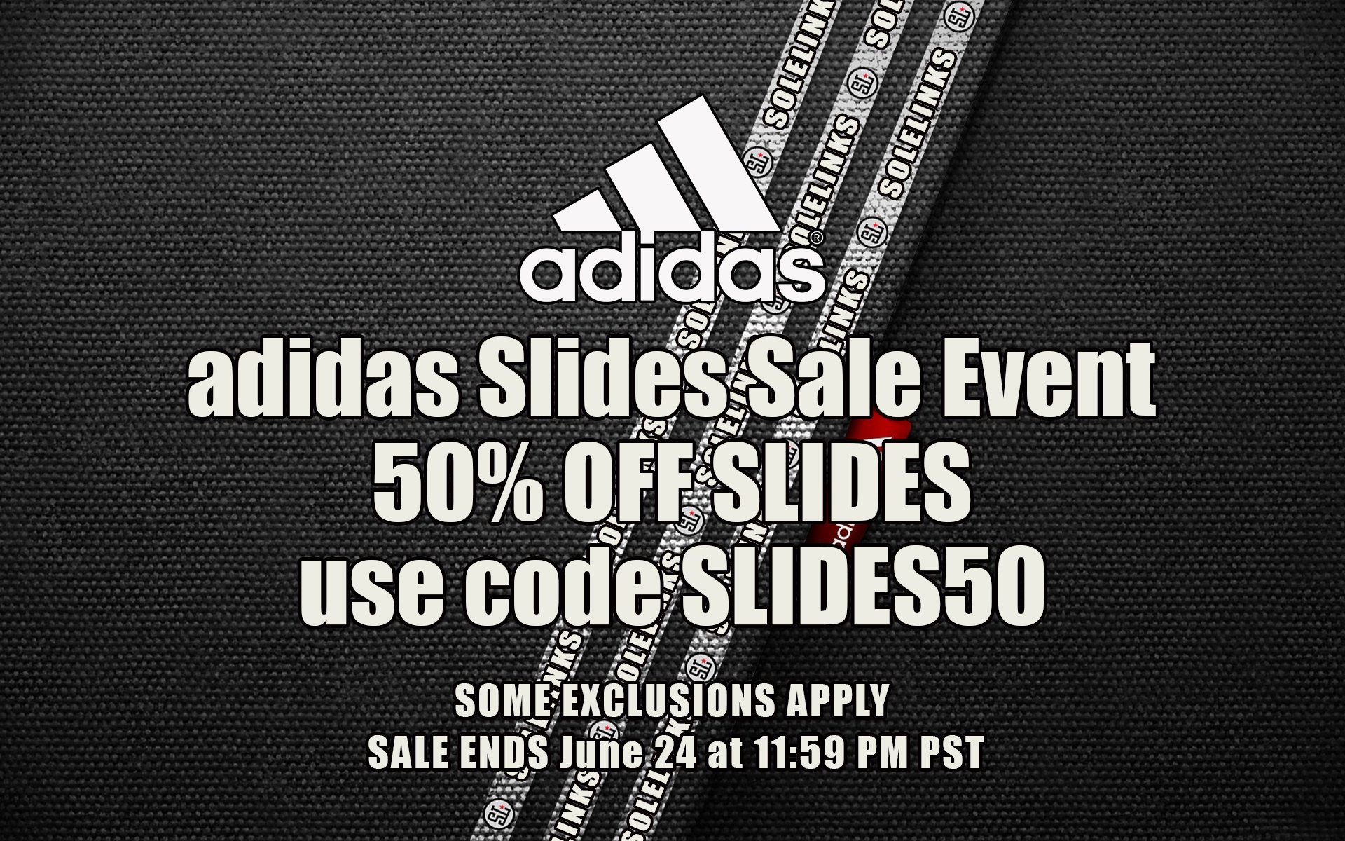 adidas slides 50 off