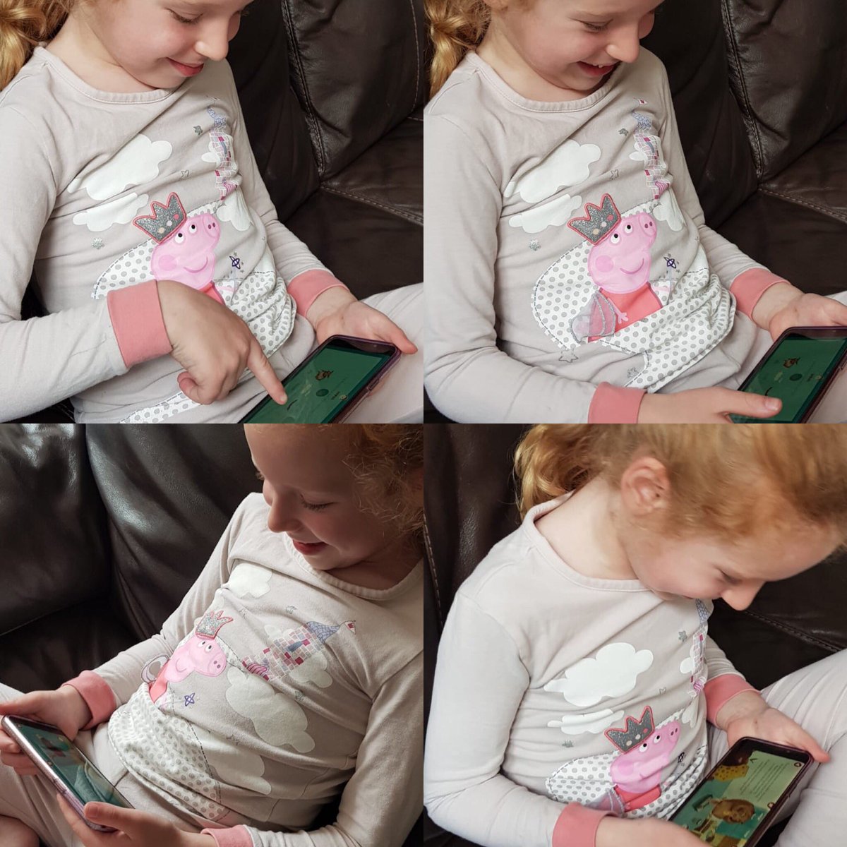 interactive_joy's tweet photo. One of our fans reading Cheeky Beasts, looks like its making her giggle ✅✅✅ 😂😂😂👍👍👍 #kidsapps #appsforkids #learningapps #phonics #poems #parenting #kids #weekend #learningtoread https://t.co/eCCpI6rxnw