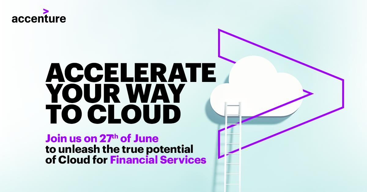 Few seats left for our #Cloud event dedicated to #FinancialServices! Join us on June 27 and get inspired on the latest trends and best in class examples on how to create a seamless end-to-end-journey while providing a path for modernization! Sign up today: accntu.re/31ffWTZ