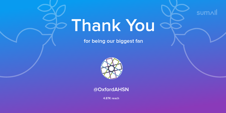 Our biggest fans this week: OxfordAHSN. Thank you! via sumall.com/thankyou?utm_s…