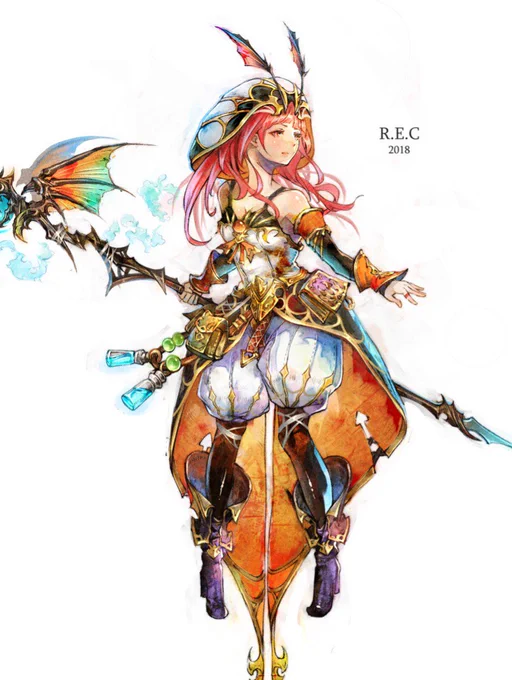 昔デザインしてイラストにしたオリジナルキャラクター。お気に入り。 