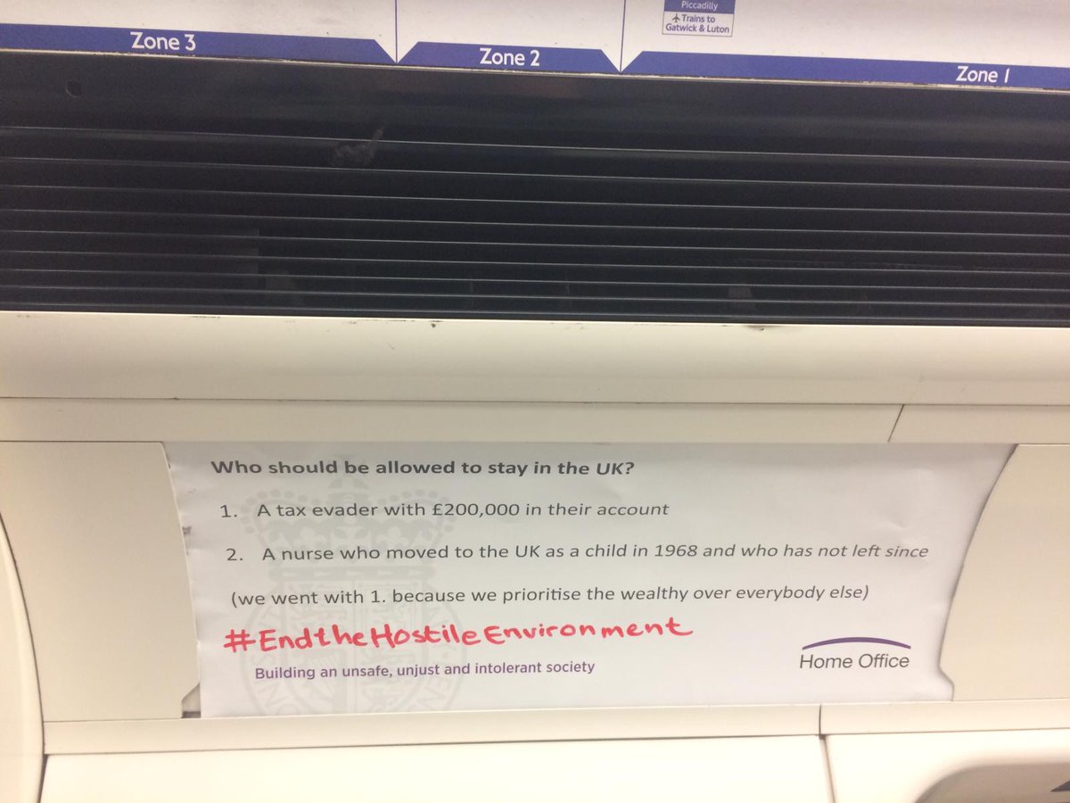 OurFutureNow_'s tweet photo. Hey @ukhomeoffice 👋. Nice new ad campaign you have today, plastered all over London Underground. Honesty is the best policy. 👌 #EndtheHostileEnvironment
#WorldRefugeeDay2019
#RefugeeWeek https://t.co/I65Bc180GI
