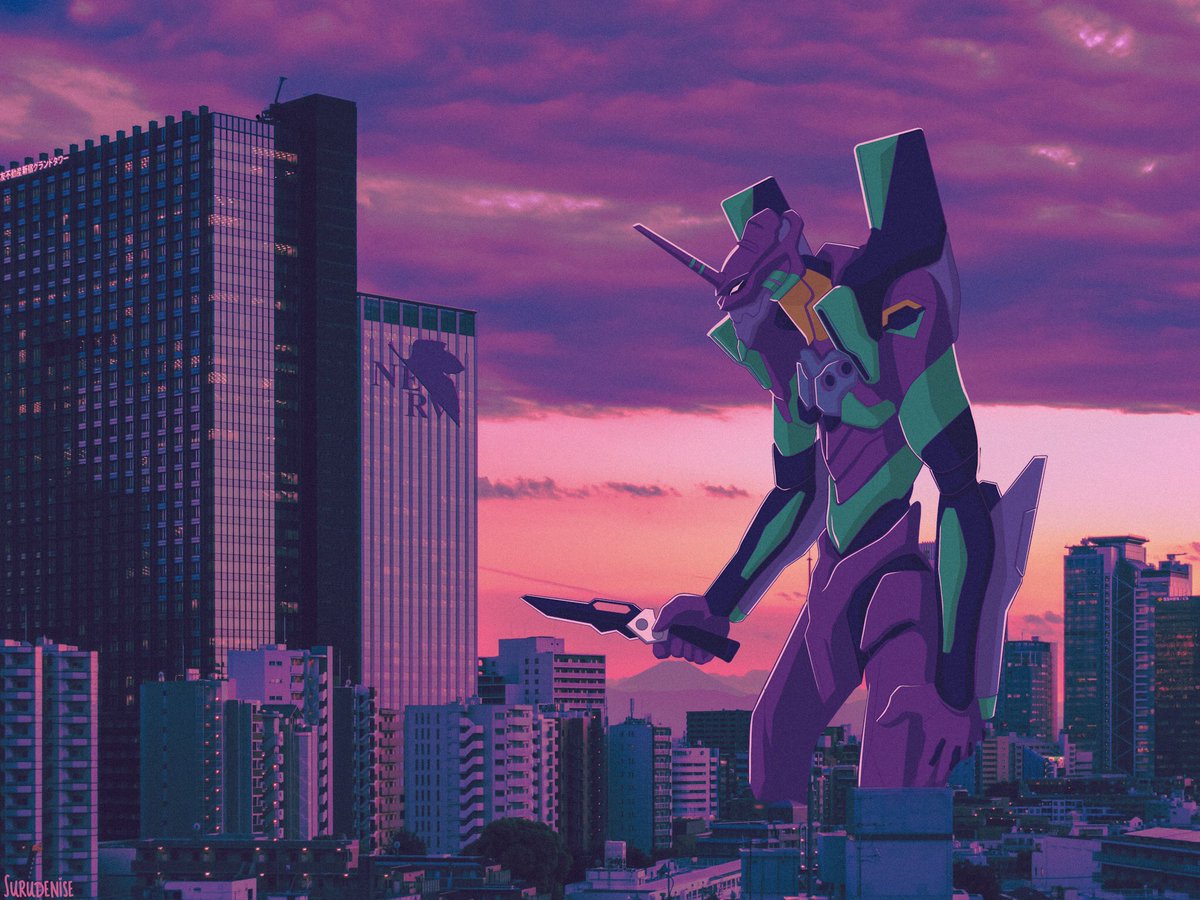 surudenise's tweet photo. Welcome to Tokyo-III
Happy Evangelion day 💜 https://t.co/8YtvsVxAeH