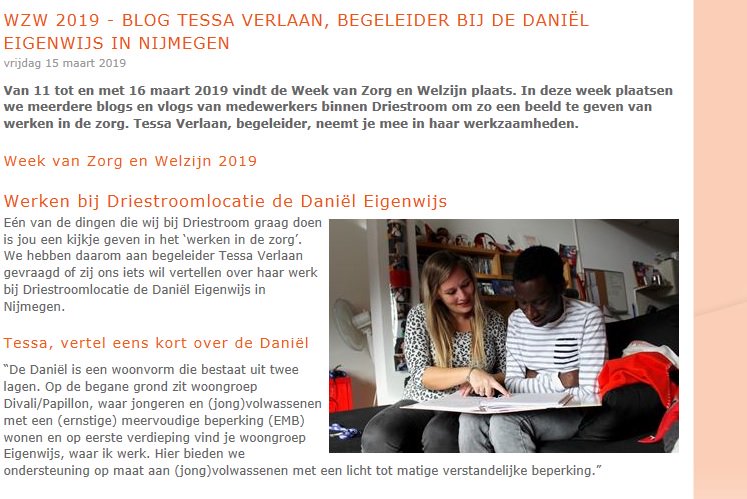 Meneer Vos-medewerker Michael woont bij De Daniël, onderdeel van <a href="/Driestroom/">Driestroom</a>. Zijn begeleider schreef een mooi blog over haar werk en over Michael: driestroom.nl/over-driestroo…