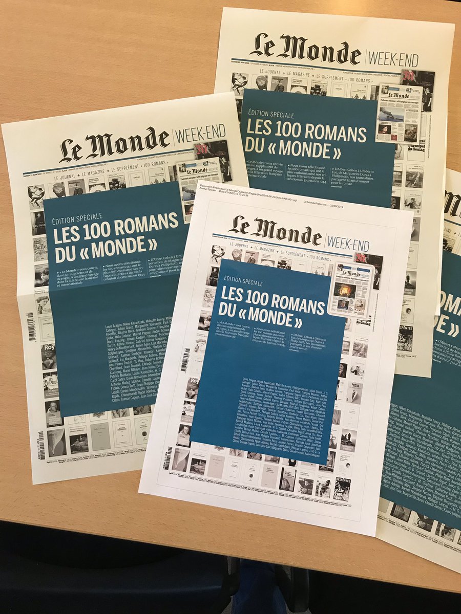 Immense fierté de publier aujourd’hui une édition exceptionnelle pour les #100romans du Monde. Une sélection subjective et joyeuse pour faire vivre le roman et les librairies. Merci <a href="/MondedesLivres/">Le Monde des livres</a> !