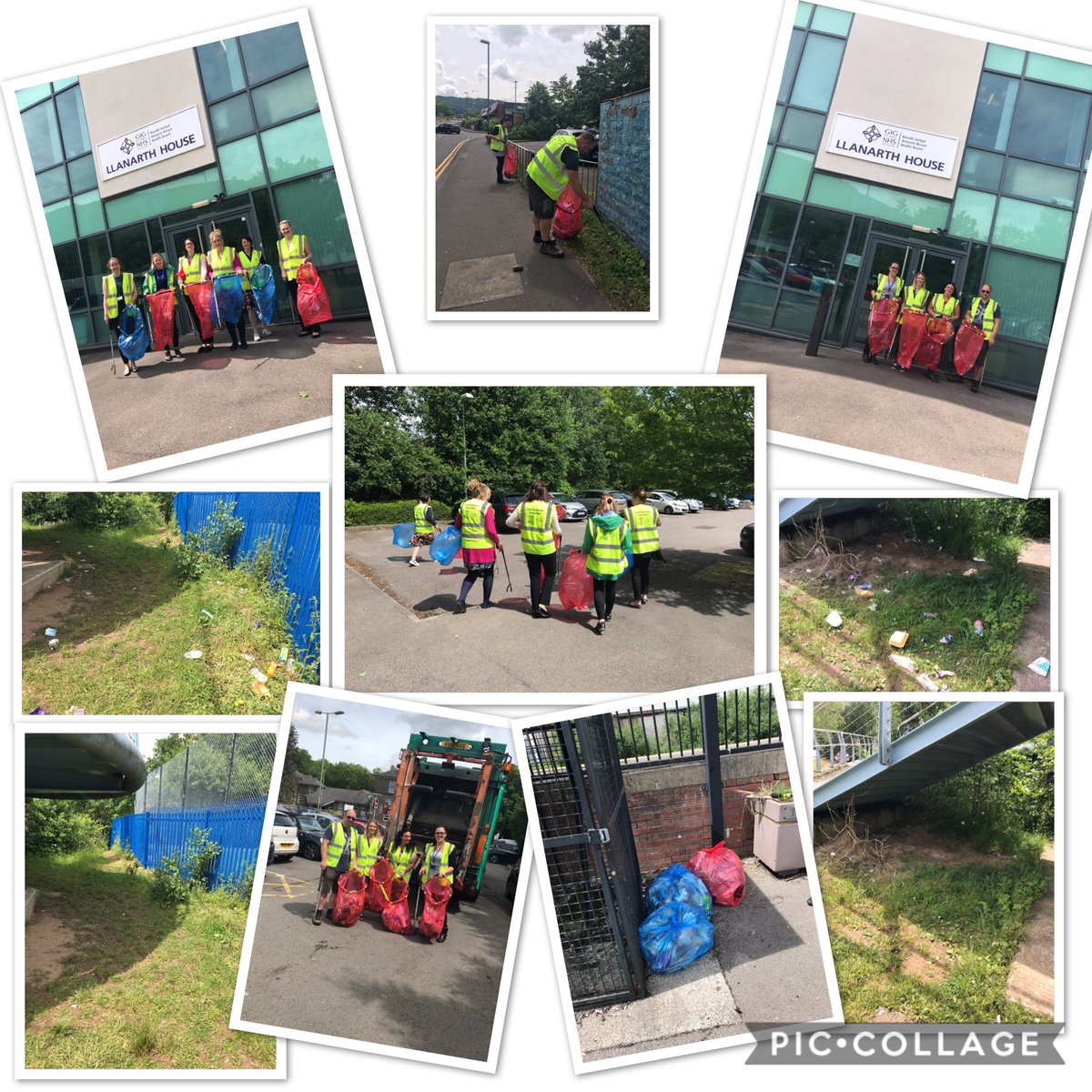 PHWStaffHWB's tweet photo. Er mwyn helpu cadw Cymru’n daclus, wnaeth staff Tŷ Llanarth gwblhau taith
casglu sbwriel yn Nhrecelyn yn ystod amser cinio. Staff in Llanarth House completed a lunchtime litter pick in Newbridge to help keep
Wales tidy #CaruCymru @Keep_Wales_Tidy https://t.co/UvCQ5fYRbw