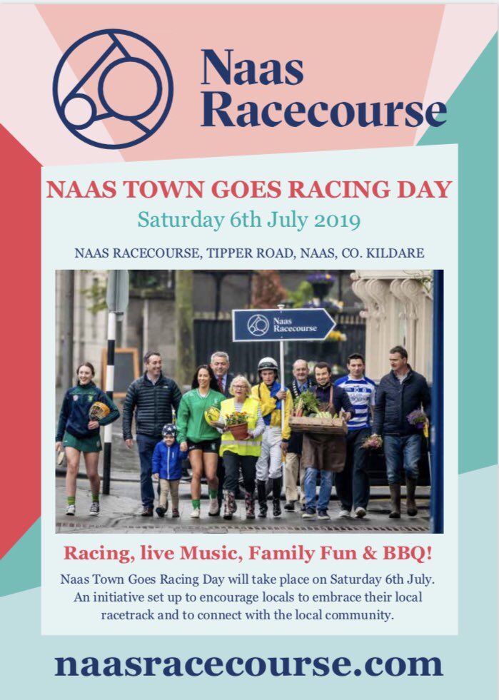 Fancy a day at the races with friends or family? Meet local businesses in our community at their stands, enjoy the races, a BBQ, music &amp; loads of other fun activities. Let’s get involved in our community. RT to WIN 2 tickets on July 6th in <a href="/NaasRacecourse/">Naas Racecourse</a>. #NaasTownGoesRacing