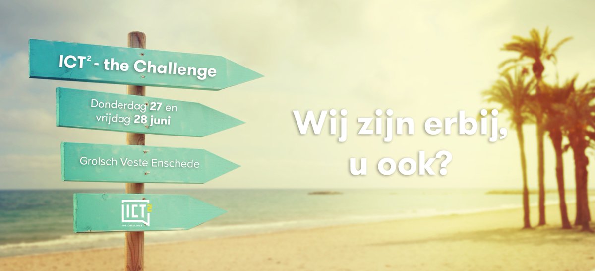 Bent u klaar voor de toekomst?
Op 27 &amp; 28 juni organiseert onze partner <a href="/NDIXbv/">NDIX</a> het event ICT² - the challenge in de <a href="/GrolschVeste/">FCTwente</a>.  Bezoek onze stand vol informatie en inspiratie. En een verfrissende verrassing🍧 Aanmelden kan via ictsquare.nl/aanmelden