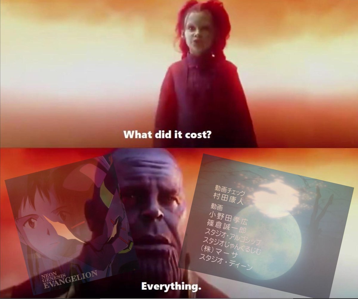 Haurmeya's tweet photo. >Netflix's Evangelion Adaptation/Dub doesn't have the famous "Fly Me to the Moon" as it's Ending Theme due to copyright issues https://t.co/xrOR5yxqJx