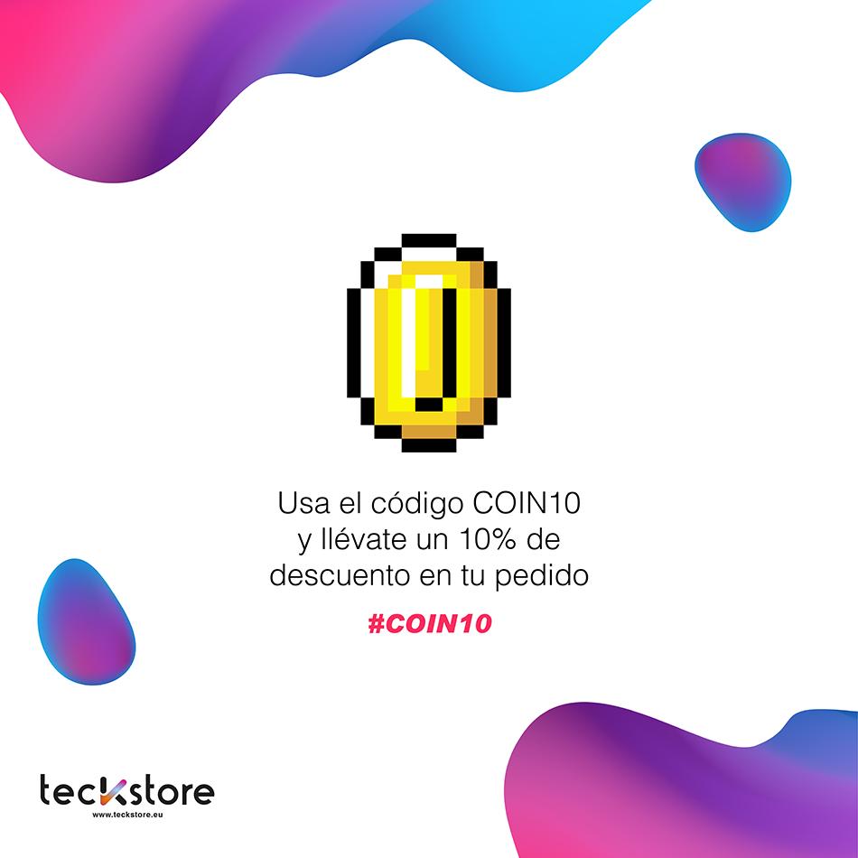 ¡Tirín! ¡Tirín! ¡Tirín!

¿Sabías qué?

Si durante este fin de semana (desde las ¡YA! de hoy hasta las 23:59 del domingo) aplicas el cupón descuento COIN10 en tu carrito te llevarás un 10% de descuento en tu pedido

teckstore.eu