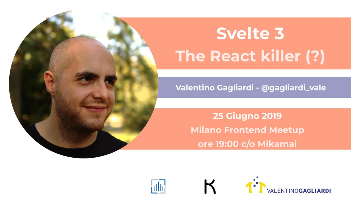 LinkMeJS's tweet image. Martedì 25 giugno torna da #LinkMe e @Mikamai il consueto appuntamento con gli amici di @milanofrontend 🥳
Speaker della serata @gagliardi_vale che illustrerà le funzionalità di #Svelte3.
Link dell'evento 👉 meetup.com/it-IT/milano-f…