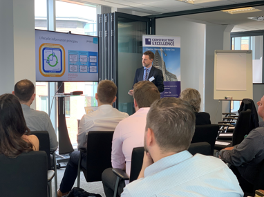 CWWBestPractice's tweet photo. @_fivetim presenting to our club to give an update on the changes with the new ISO 19650 standard for BIM. #CWWNetwork #UKConstruction #BIM https://t.co/VxPmeuy68D
