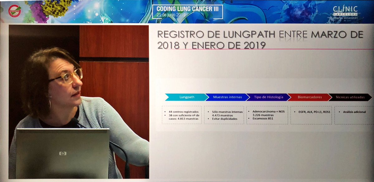 lara_pijuan's tweet image. #CodingLungCancer La Dra. Clara Salas, coordinadora del grupo de Trabajo de Pulmón de la SEAP nos cuenta los resultados del estudio nacional de #biomarcadores de #cancerdepulmon realizado gracias a la plataforma #Lungpath de la SEAP 💪🏻 #pulmpath