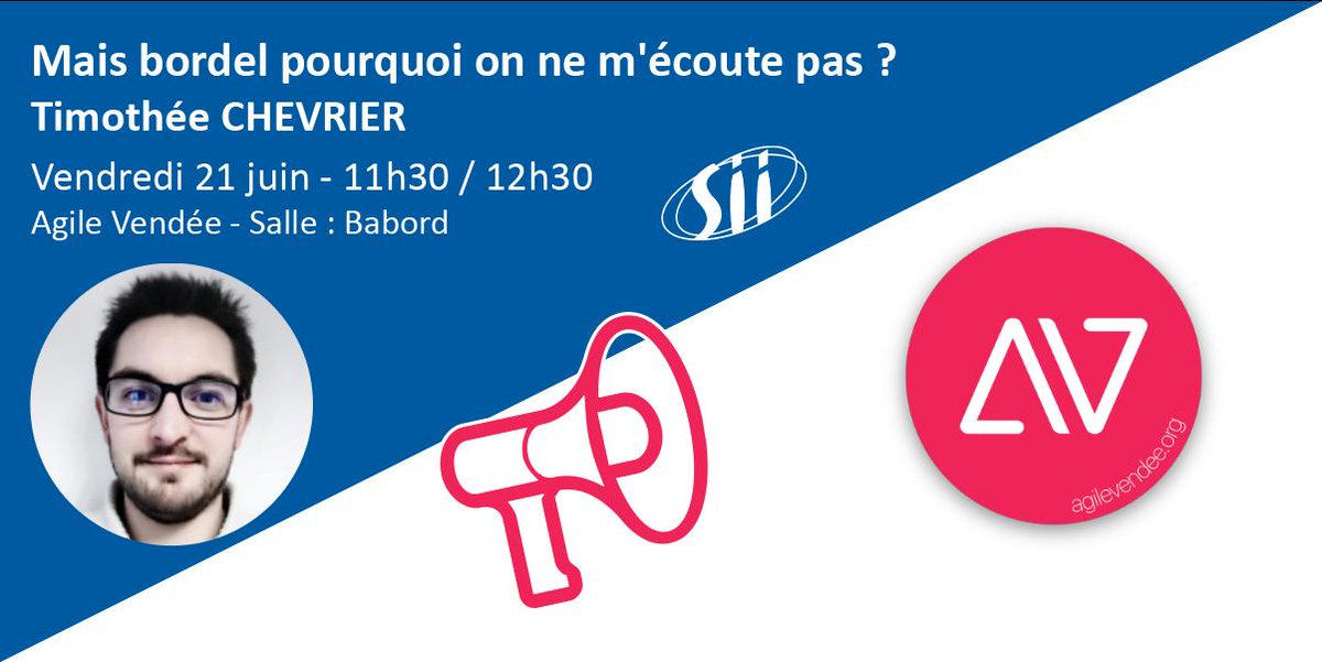 La pause café est bientôt terminée à l'<a href="/AgileVendee/">Agile Vendée</a> ! Retrouvez @msieur_tim pour son talk "Mais bordel, pourquoi on ne m'écoute pas !" en salle Babord ! #Agilité