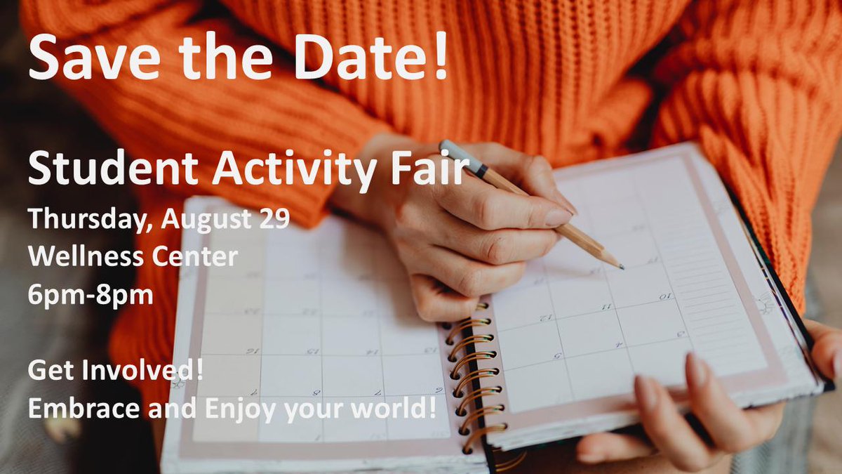 UPJStuAffairs's tweet photo. Save the Date and learn more about getting involved on campus! #MtCatStrong #PittJohnstown #EngageUPJ https://t.co/xM0wKkMGYd