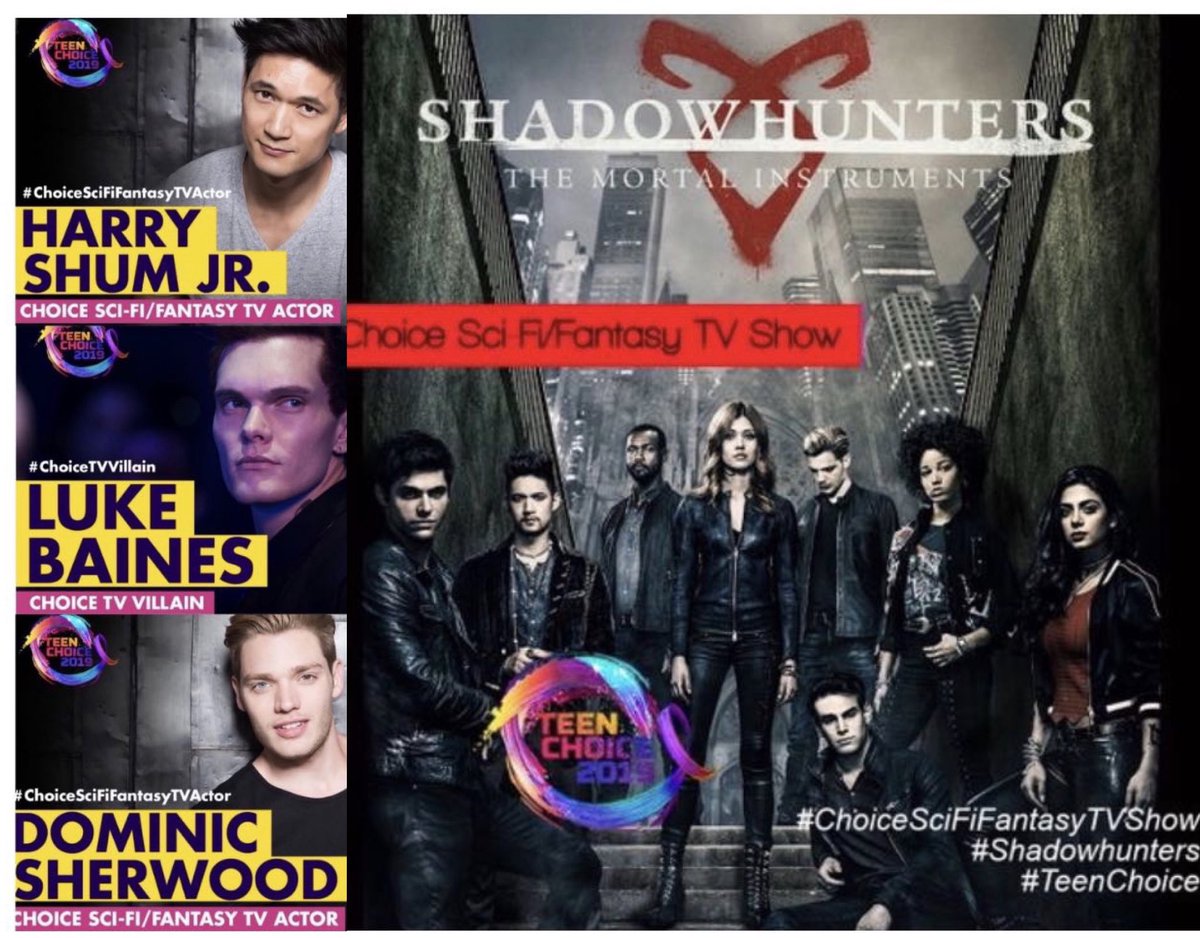 Kat_McNamara's tweet image. Alone we are strong. Together we are unstoppable. #Shadowfam for life! Vote @teenchoicefox by tweeting (or RT) using #ChoiceSciFiFantasyTVShow @ShadowhuntersTV #TeenChoice or here: teenchoice.votenow.tv 

Don’t forget the gents!
 @HarryShumJr 
 @LukeBaines
 @DomSherwood1