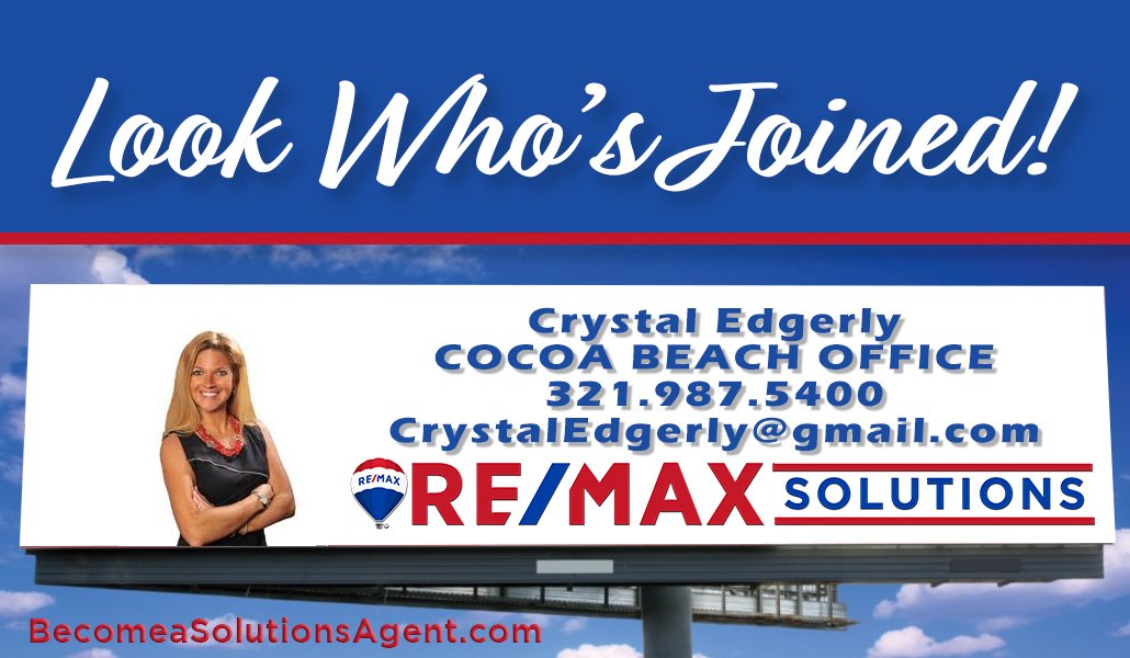 REMAXSolutions1's tweet photo. Please join us in welcoming the newest member of our REMAX Solutions #CocoaBeach Office, Crystal Edgerly! We are super excited for her to be a part of our #solutionsfamily! #remaxhustle #teamsolutions https://t.co/ARZSiMpZKl https://t.co/pupNROPsuX