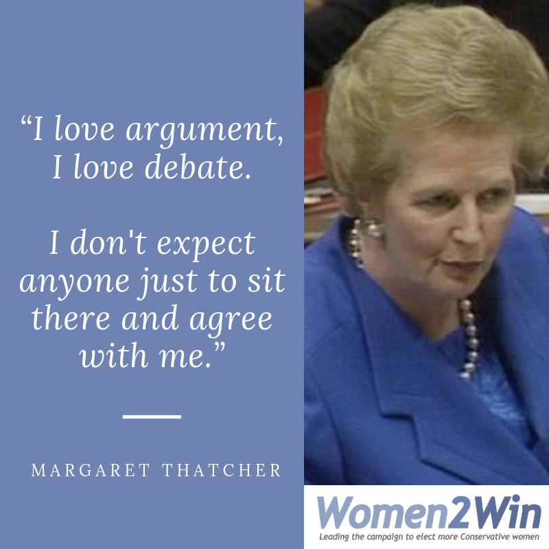 Women2Win's tweet photo. "I love argument, I love debate. I don't expect anyone just to sit there and agree with me."

#Women2Win #MaggieMonday #AskHerToStand

@Baronessjenkin @VirginiaCrosbie @BrandonLewis https://t.co/P8luvxL2DM