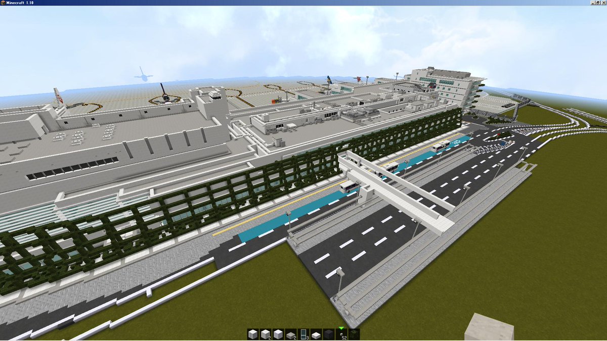 マイクラで作る未来の福岡空港をモデルにした国際空港作り