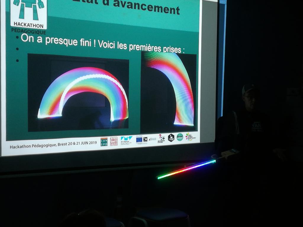 atbrest's tweet photo. Présentation du premier projet : color fab - Light painting : magic !  #hackbrest2019 @canope_29 @UBO_OpenFactory @cpnfinistere  @Fababrest @FabDuPonant @petitsdebsBrest  @TelefabBrest https://t.co/8Sx1fMx5qi