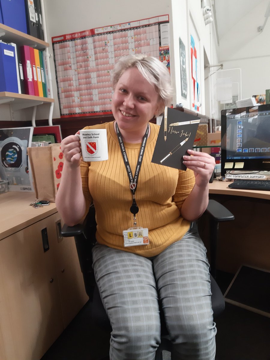library_moseley's tweet photo. It's our librarian's last day today! 
Don't worry, our Senior Librarian is still on hand to keep the library running smoothly. 
Goodbye Ms. Rowlands! https://t.co/EdnJuaC319