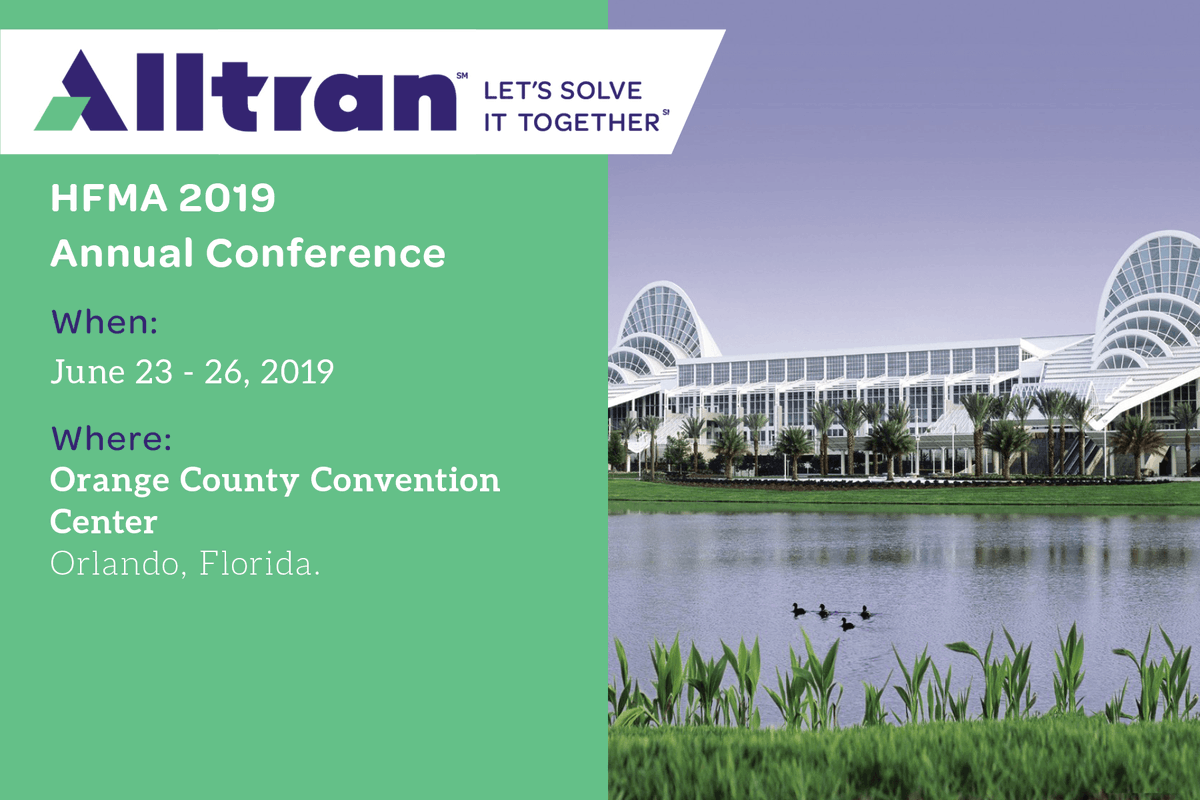 We're excited to be exhibiting at the upcoming HFMA 2019 Annual Conference on June 23-26, 2019. Stop by the Alltran Health booth #718 and learn how partnering with us can contribute to a favorable patient experience and enter for a chance to win one of two $100 Amazon Gift Cards.