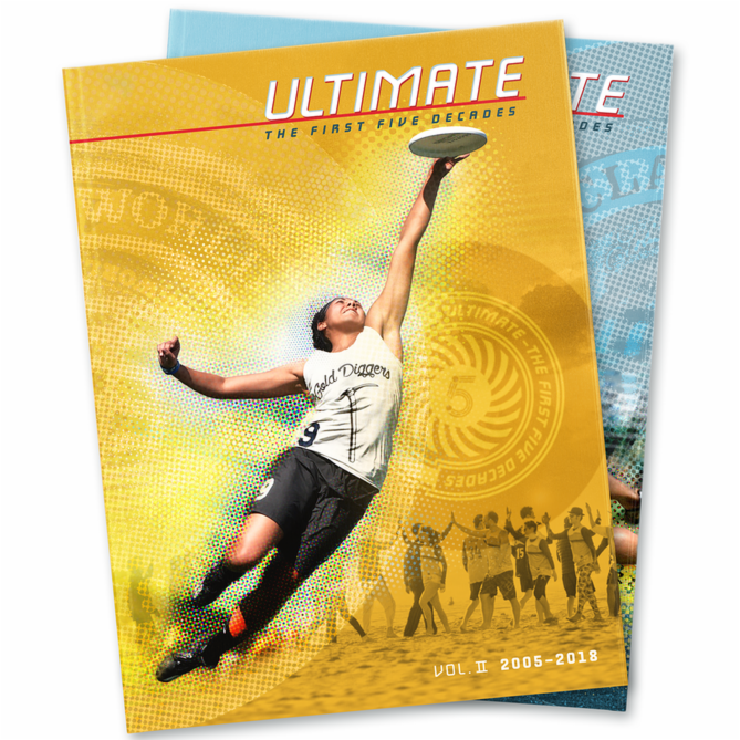 USAUltimate's tweet photo. Hot of the presses and now available: Ultimate-The First Five Decades, Vol. II. Celebrate #50YearsofUltimate by reading up on the sport's interesting history. Order your copy today: https://t.co/31SLElgGKm https://t.co/gtOeCdRYjw