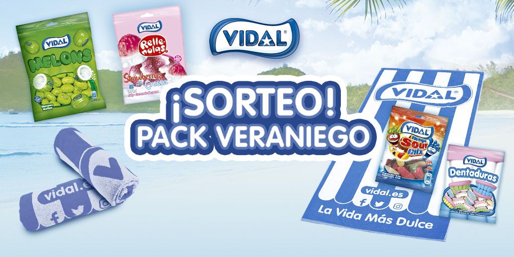 Vidal_Golosinas's tweet image. 🌞 SORTEO VERANIEGO 🌞
¡Ponemos en juego un pack de golosinas variadas + toalla de Vidal para dar la bienvenida al verano! 
Solo tenéis que: 
🌞 Seguirnos
🌞 RT 
#BienvenidoVerano
*El sorteo estará activo en territorio español hasta el 23/06/2019 a las 23:59 (hora peninsular)