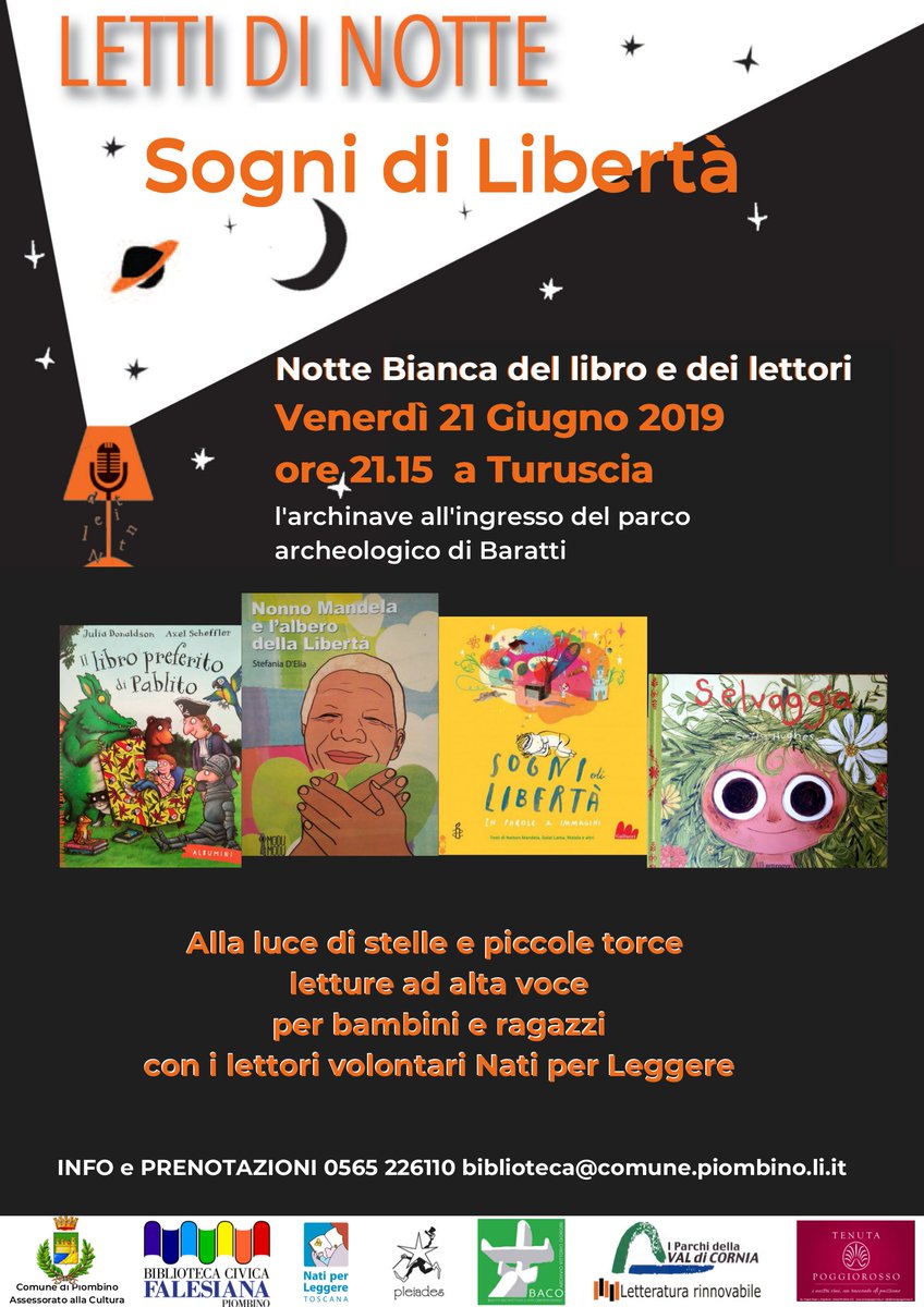 #nottebiancadellibro - questa sera, 21 giugno, nella cornice incantata del Parco archeologico di Baratti e Populonia, presso l'archinave Turuscia, #letture per bambini e ragazzi alla luce delle torce