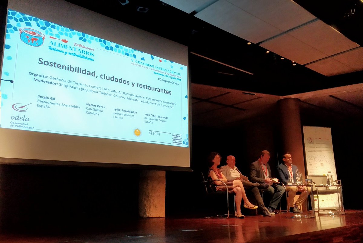 "Restaurants will be sustainable or will not be": #restaurants are a key actor of the urban food system. #CongresoOdela, #sustainability. With <a href="/FundacioAlicia/">Fundació Alícia</a>