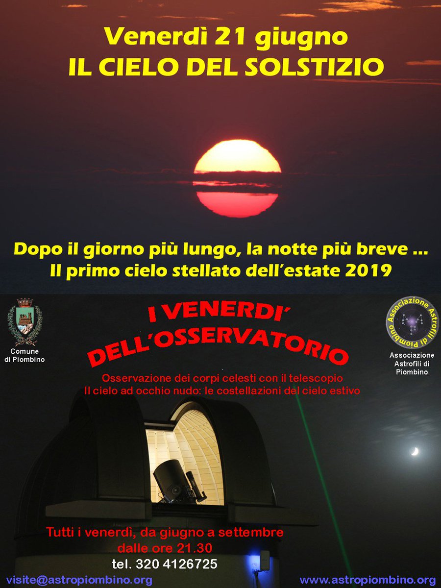 Il #cielo del #SolstiziodEstate : questa sera osservazione del cielo presso l'Osservatorio astronomico di Punta Falcone.
#nottebreve #giornolungo #astronomia