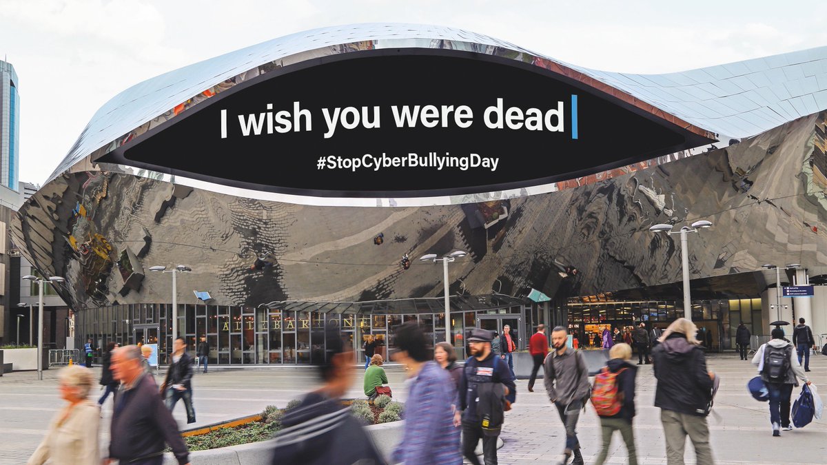 Our campaign for <a href="/CybersmileHQ/">The Cybersmile Foundation</a> for #stopcyberbullyingday is now live on big screens across the country. Tweet us if you've seen them. It's time to choose kindness. Join the conversation.