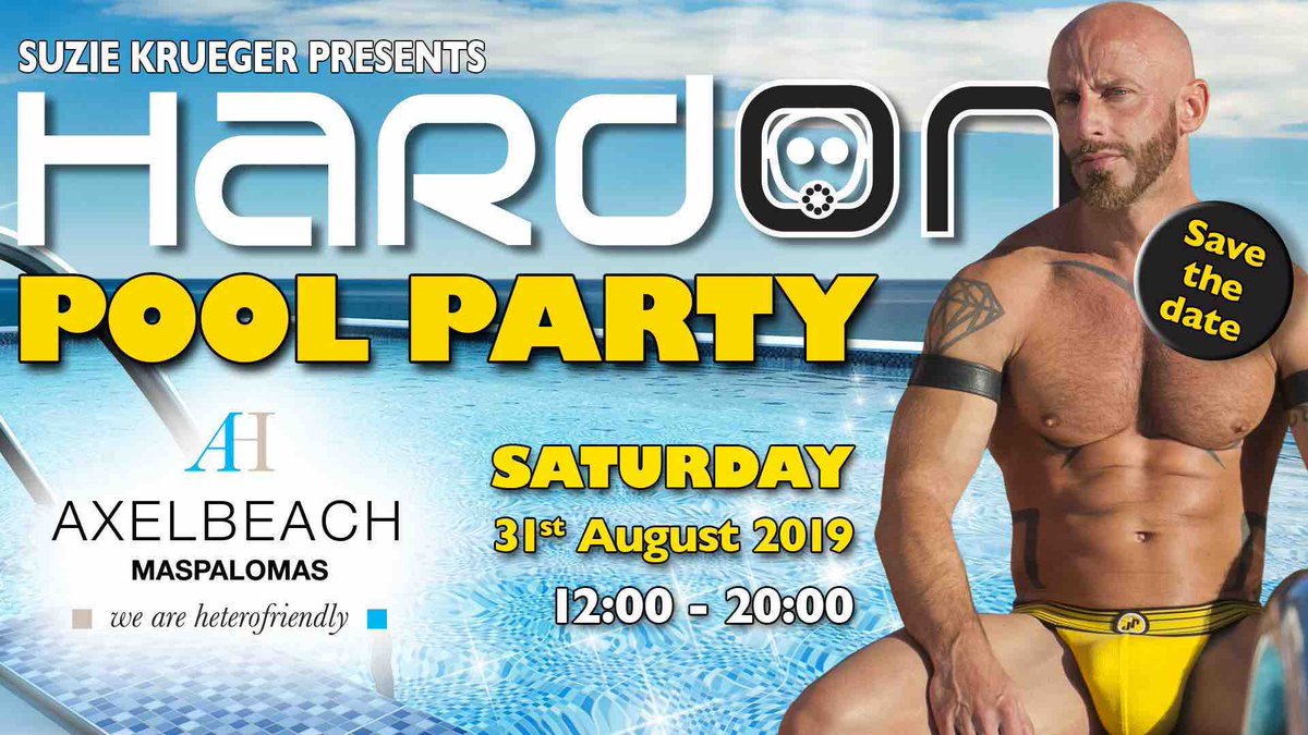 Maspalomas Summer Fiesta (@maspalomasf) on Twitter photo Suzie Krueger Presents The <a href="/hardonlondon/">Hard On</a> Pool Party at <a href="/axelfriendly/">Axel Hotels</a>
Part of Maspalomas Summer Fiesta Closing Weekend
Saturday 31st August
With <a href="/djbrentnicholls/">Brent Nicholls</a>
#SummerFiesta2019 Suzie Krueger Presents The <a href="/hardonlondon/">Hard On</a> Pool Party at <a href="/axelfriendly/">Axel Hotels</a>
Part of Maspalomas Summer Fiesta Closing Weekend
Saturday 31st August
With <a href="/djbrentnicholls/">Brent Nicholls</a>
#SummerFiesta2019