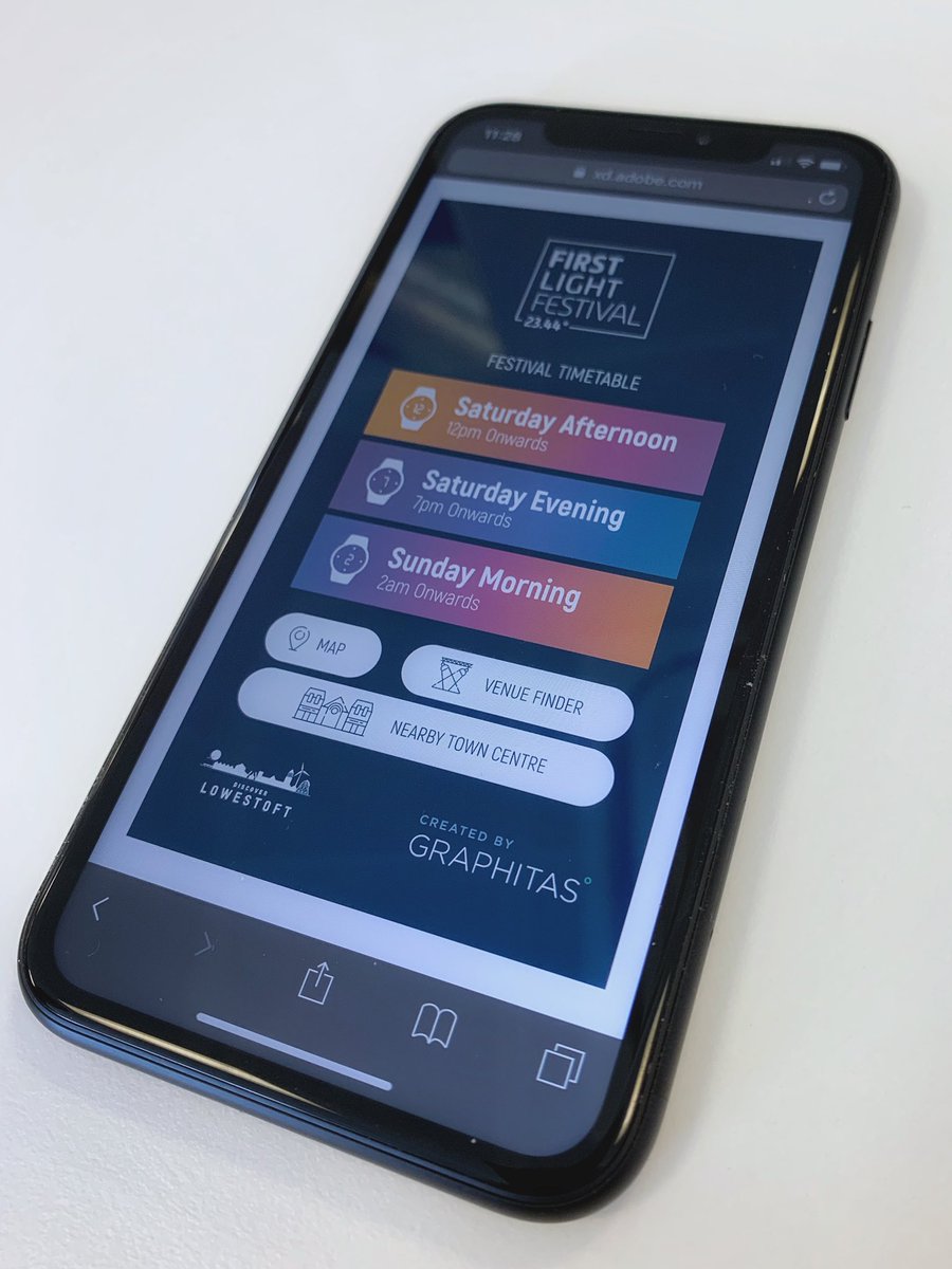 graphitas's tweet image. We love pushing the limits of adobe XD’s prototype toolset &amp;amp; what better project then an interactive timetable for Lowestoft’s First Light Festival 

Check it out here: graphitas.co.uk/first-light-fe…

#uxdesign #makeuxgreatagain #agencylife #firstlightlowestoft