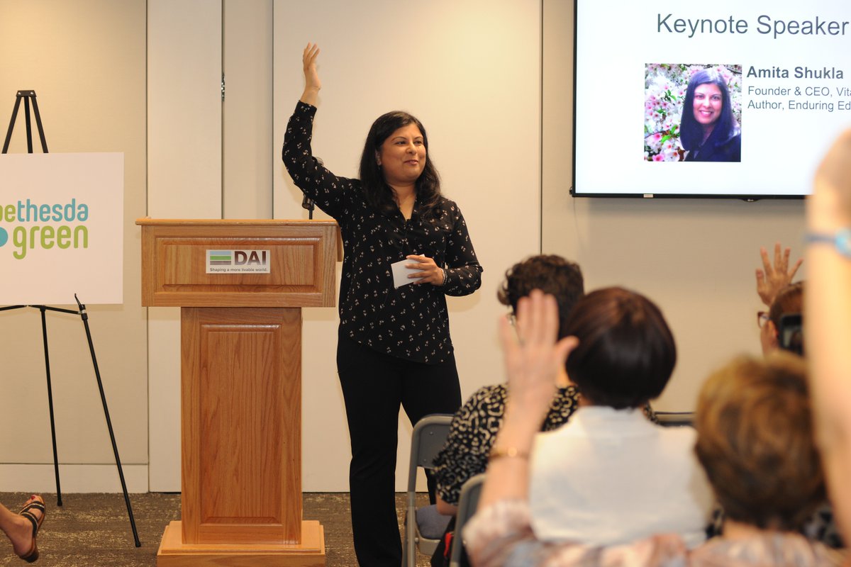 BethesdaGreen's tweet photo. Still reflecting on keynote speech by entrepreneur, author, and Bethesda Green Board of Directors member @AmitaShukla from our Summer Pitch Event. She encouraged the audience to overcome roadblocks, accept failures, and always strive for success #bghpitch2019 #tipsforsuccess https://t.co/nQCDSPylfK
