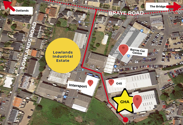If you're wondering how to get to us here's a handy map. We're in Lowlands Industrial Estate on Braye Road around the corner from Intersport and above Scope Furnishing. We're aware it can be a tricky location to find if you're new to the island or unfamiliar with the North!