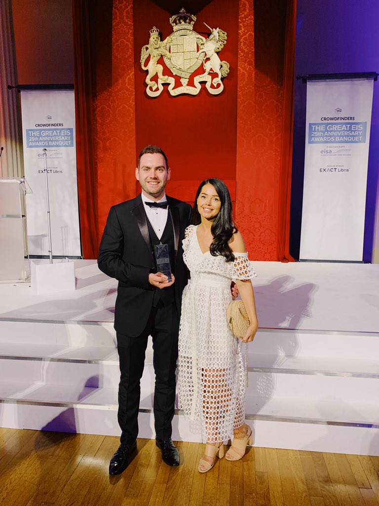 Big thanks to <a href="/Crowdfinders/">Crowdfinders</a> and the <a href="/EIS_Association/">EIS Association</a> for hosting such a great evening to celebrate the amazing EIS scheme - nice for @acceleris to pick up an award too 🍾🏆