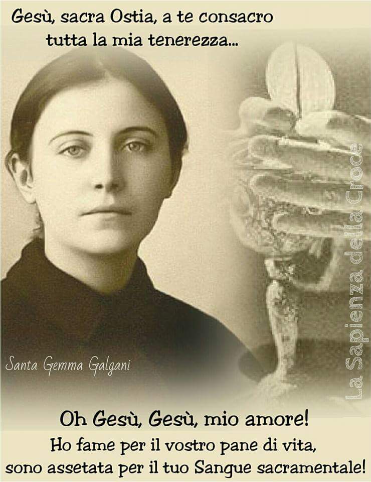 lorena_rafala's tweet photo. #Gesù, Sacra #Ostia, a te consacro tutta la mia tenerezza...

O Gesù, Gesù, mio #amore!
Ho fame per il vostro #PANE di #VITA, sono assetata per il tuo #SANGUE #Sacramentale!

💗 Santa #Gemma Galgani https://t.co/CDcpwaAB1r