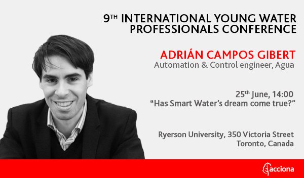Los proyectos de los jóvenes profesionales en el ámbito del agua de nuestra compañía, en la IYWPC 2019 de la International Water Association (<a href="/IWAHQ/">International Water Association</a>)

Participará Adrián Campos (<a href="/acampos_water/">Adrián Campos</a>), Ingeniero de Automatización y Control acciona.sa/XsEc30oYOk8 #FutureWaterLeaders
