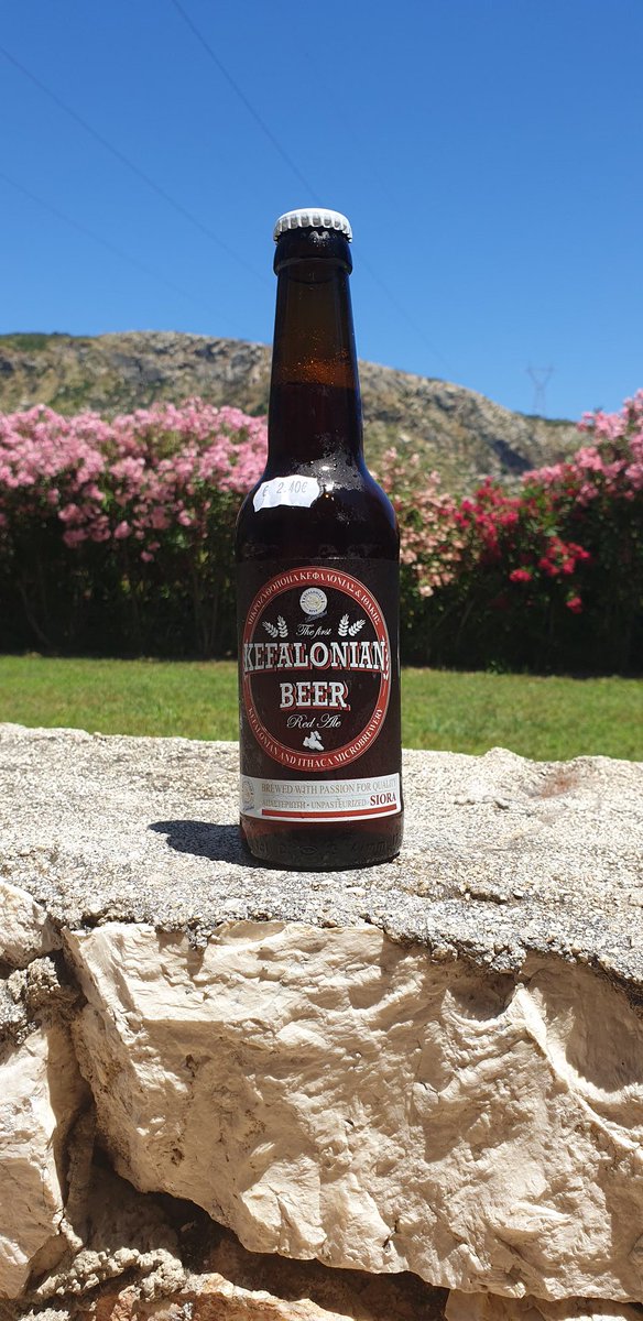 couttsba's tweet image. Another local kefalonian beer with lunch a nice red ale #sweatingagain