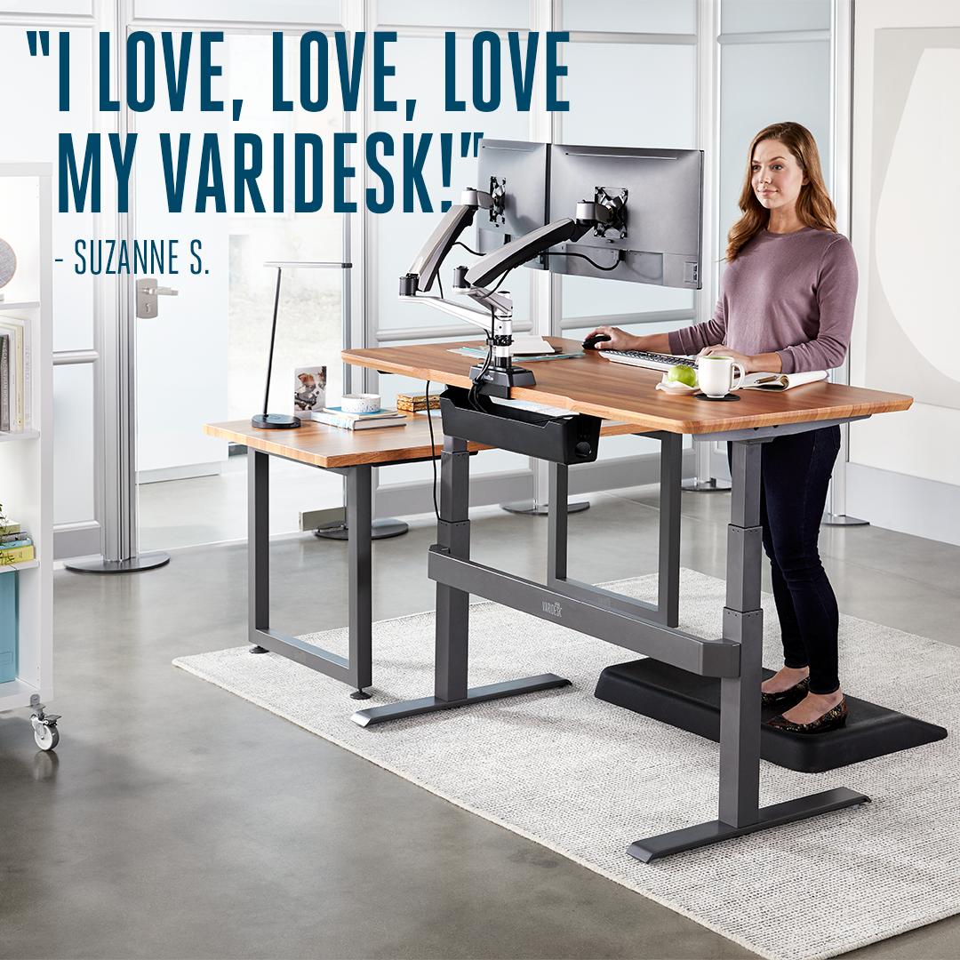 WorkWithVari's tweet image. We love hearing from fans! Suzanne S., we’re honored to have you standing with us. #WorkElevated #StandingDesk #ActiveWorkspace